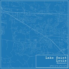 Blueprint US city map of Lake Saint Louis, Missouri.