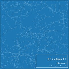 Blueprint US city map of Blackwell, Missouri.