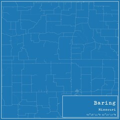 Blueprint US city map of Baring, Missouri.