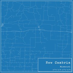 Blueprint US city map of New Cambria, Missouri.