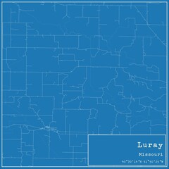 Blueprint US city map of Luray, Missouri.