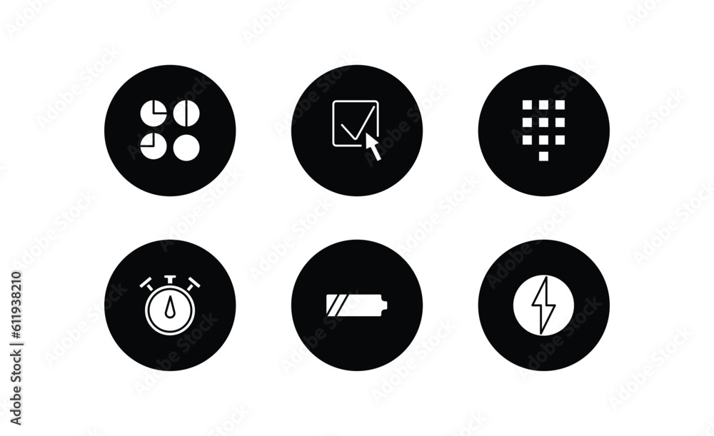 Poster user interface filled icons set. user interface filled icons pack included round loading progress, c