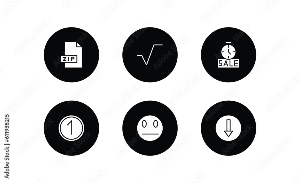 Poster user interface filled icons set. user interface filled icons pack included zip file, square root, sa