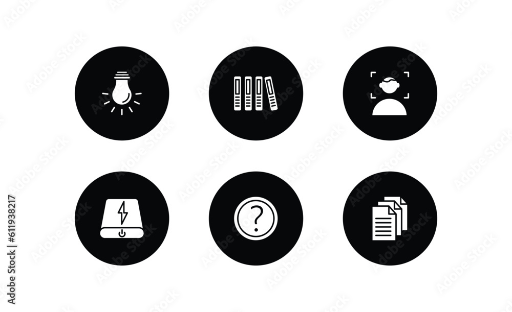 Poster user interface filled icons set. user interface filled icons pack included tungsten, office folders,