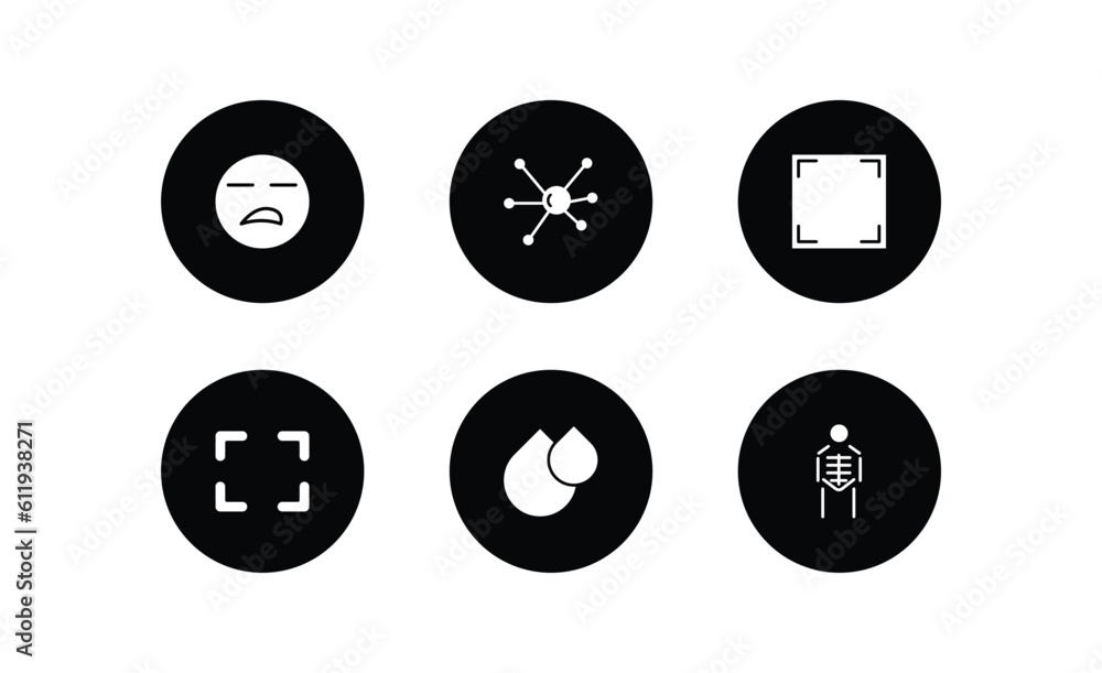 Poster user interface filled icons set. user interface filled icons pack included boring, nuclear cells, sc