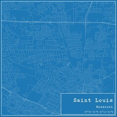 Fototapeta premium Blueprint US city map of Saint Louis, Missouri.