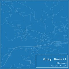 Obraz premium Blueprint US city map of Gray Summit, Missouri.