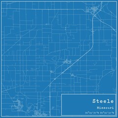 Obraz premium Blueprint US city map of Steele, Missouri.