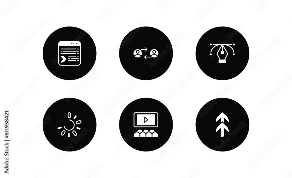 Poster user interface filled icons set. user interface filled icons pack included selective, user exchange,