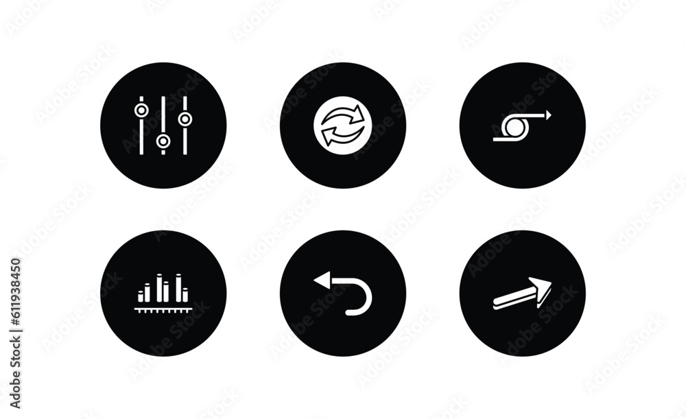 Poster user interface filled icons set. user interface filled icons pack included box plot, continuous, rig