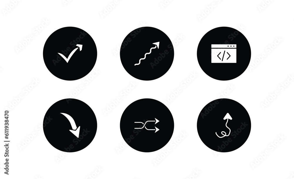 Poster user interface filled icons set. user interface filled icons pack included check mark arrow, undulat