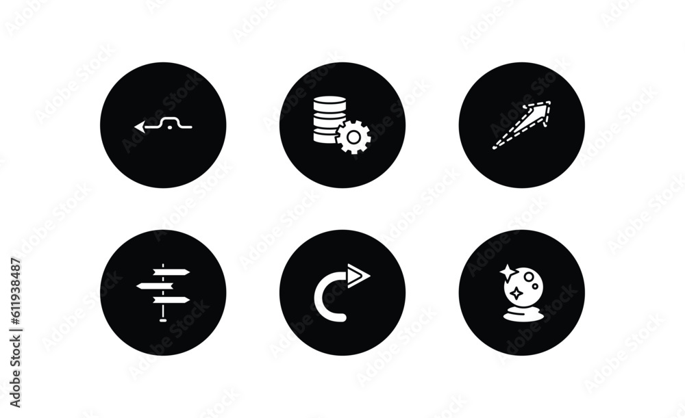 Poster user interface filled icons set. user interface filled icons pack included detour, data analytics ti