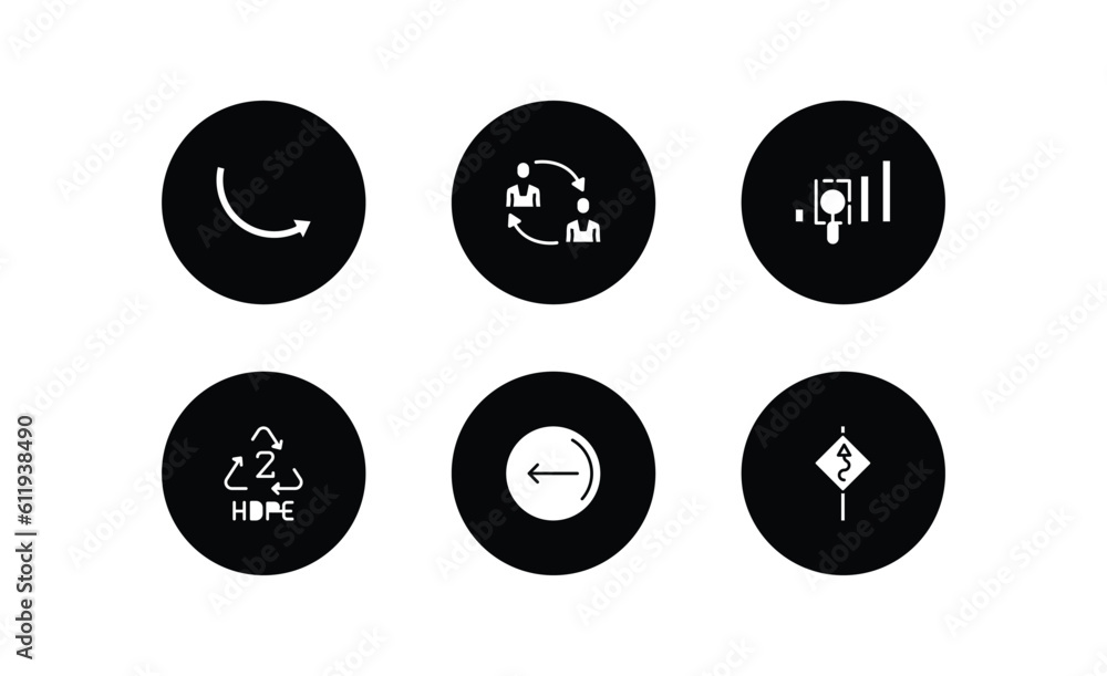 Poster user interface filled icons set. user interface filled icons pack included round right arrow, job tr