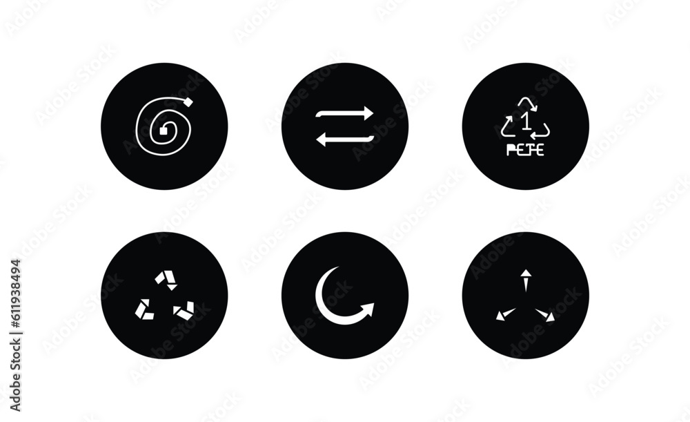Poster user interface filled icons set. user interface filled icons pack included spiral tool, replay arrow