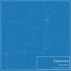 Blueprint US city map of Cypress, Illinois.
