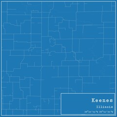 Blueprint US city map of Keenes, Illinois.