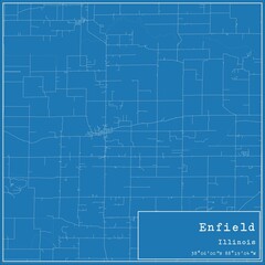 Obraz premium Blueprint US city map of Enfield, Illinois.