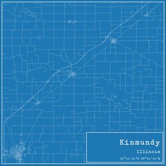 Blueprint US city map of Kinmundy, Illinois.