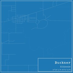 Blueprint US city map of Buckner, Illinois.