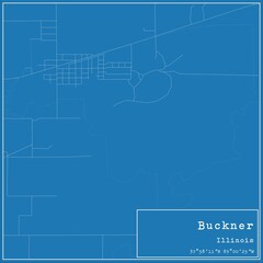 Blueprint US city map of Buckner, Illinois.