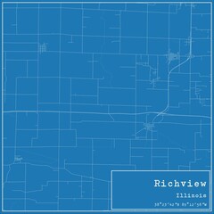 Blueprint US city map of Richview, Illinois.