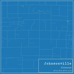 Blueprint US city map of Johnsonville, Illinois.