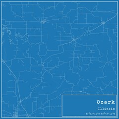 Obraz premium Blueprint US city map of Ozark, Illinois.