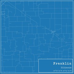 Blueprint US city map of Franklin, Illinois.