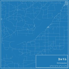 Blueprint US city map of Bath, Illinois.