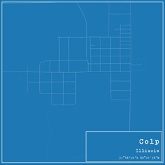Blueprint US city map of Colp, Illinois.