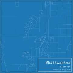 Fototapeta premium Blueprint US city map of Whittington, Illinois.