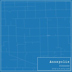 Obraz premium Blueprint US city map of Annapolis, Illinois.