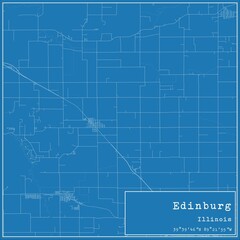 Blueprint US city map of Edinburg, Illinois.