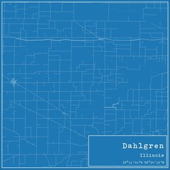 Blueprint US city map of Dahlgren, Illinois.