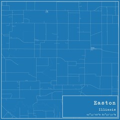 Blueprint US city map of Easton, Illinois.