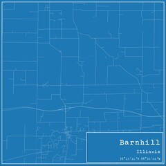 Obraz premium Blueprint US city map of Barnhill, Illinois.