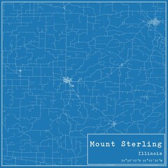 Blueprint US city map of Mount Sterling, Illinois.