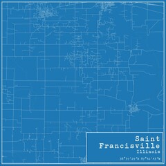 Blueprint US city map of Saint Francisville, Illinois.
