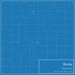 Obraz premium Blueprint US city map of Mode, Illinois.
