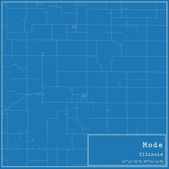 Blueprint US city map of Mode, Illinois.