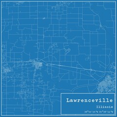Blueprint US city map of Lawrenceville, Illinois.