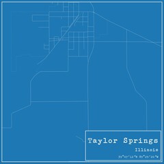 Blueprint US city map of Taylor Springs, Illinois.