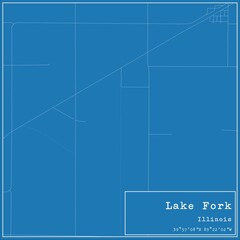 Blueprint US city map of Lake Fork, Illinois.