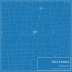 Blueprint US city map of Chrisman, Illinois.