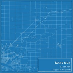 Blueprint US city map of Argenta, Illinois.