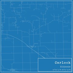 Fototapeta premium Blueprint US city map of Carlock, Illinois.