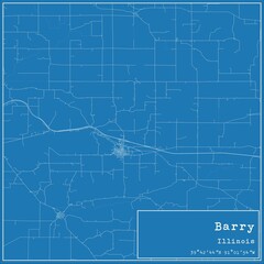 Blueprint US city map of Barry, Illinois.