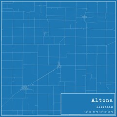 Blueprint US city map of Altona, Illinois.