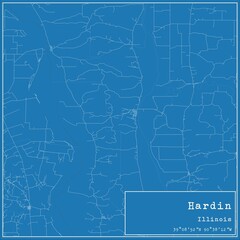 Blueprint US city map of Hardin, Illinois.