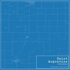Fototapeta premium Blueprint US city map of Saint Augustine, Illinois.